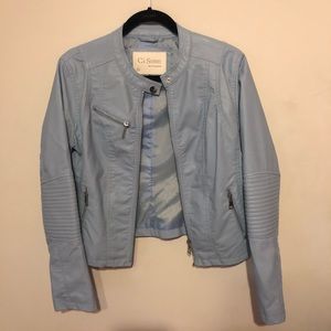 Baby Blue Leather Jacket